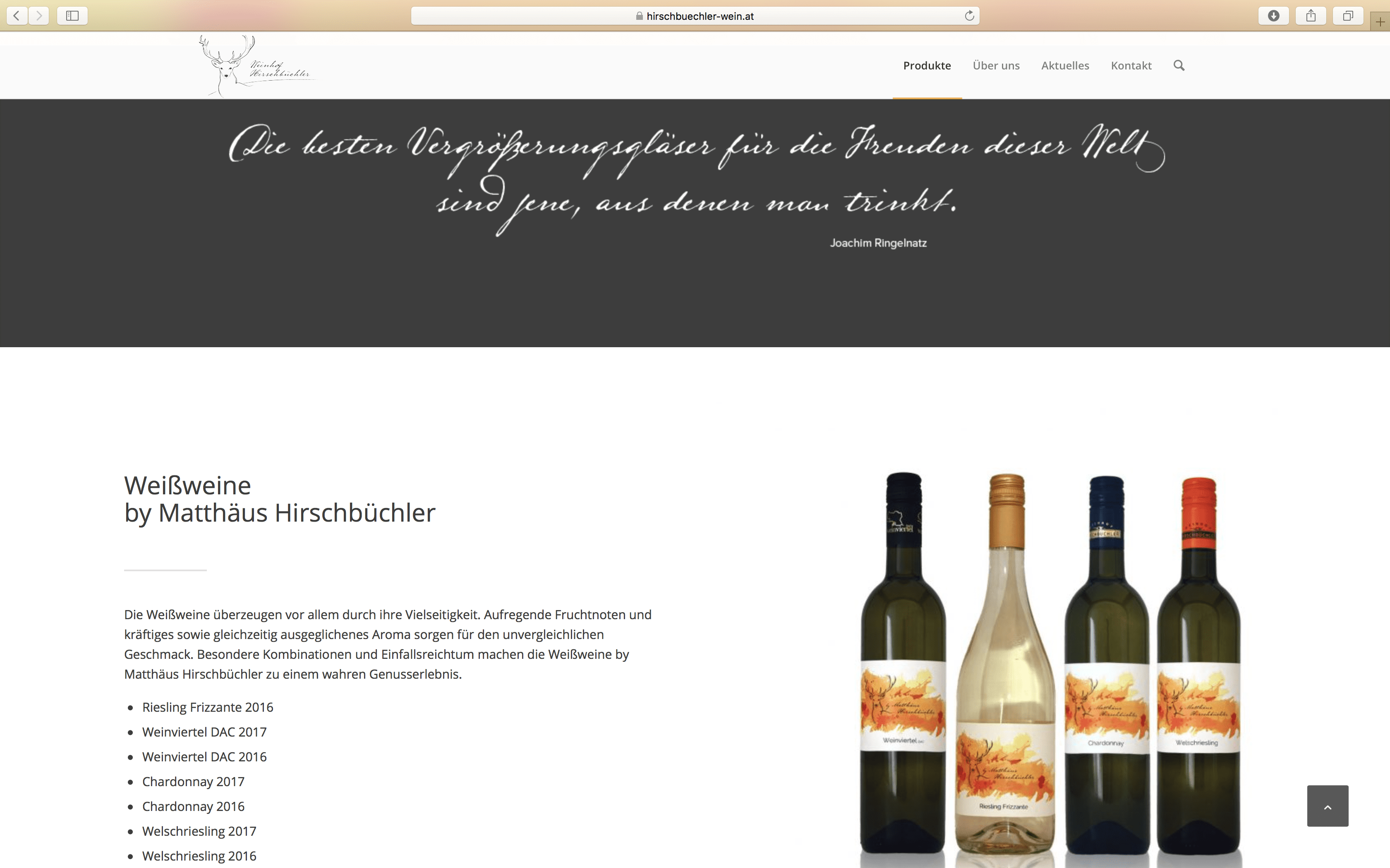 Weinhof Hirschbüchler Webseite